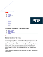 Transcrição Fonética Comparativa - Outras Línguas e Português