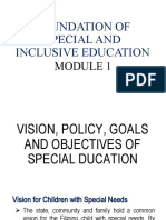 Foundation of Special and Inclusive Education