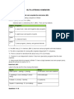 Ielts Listening Homework: May 8 2021 Exercise 1: Listen To The Talk and Complete The Note Below (t66)