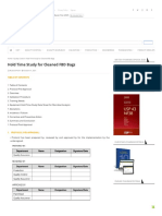 Hold Time Study For Cleaned FBD Bags