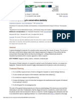 Treatment Planning in Conservative Dentistry