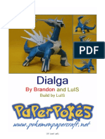 Paper Craft Dialga A4 Lineless