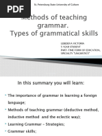 Methods of Teaching Grammar. Types of Grammatical Skills: St. Petersburg State University of Culture