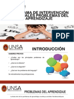 Programa de Intervención Principales Problemas Del Aprendizaje