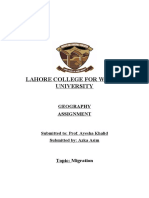 Lahore College For Women University: Geography Assignment