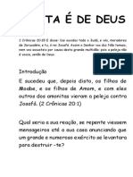 A Luta É de Deus 2 Crônicas 20 22 Agosto 21