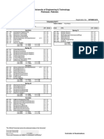 University of Engineering & Technology Peshawar, Pakistan: Transcript