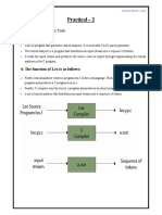 Practical - 2: Aim: Introduction To Lex Tool. Lex