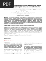 Comparación de Los Métodos Actuales de Medición de Terreno para Topografía y Cartografía Versus Las Nuevas Tecnologías