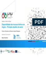 Disponibilidade Dos Recursos Hídricos em Angola - Principais Desafios Do Sector