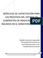 Módulos de Capacitación para Los Procesos Del Sistema de Suminsitro de Madicamentos e Insumos en El Ministerio de Salud