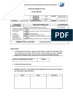 Ficha de Trabajo, Plan Lector (Durante La Lectura)