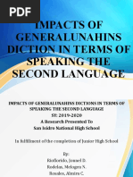 Impacts of Generalunahins Diction in Terms of Speaking The Second Language