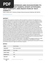 The Use of Hypnosis and Suggestions To Improve Study Habits, Study Attitudes, Self-Concept, and Reduction of Test Anxiety