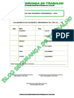 Modelo - Calendário Das Reuniões Ordinárias - CIPA - Blog Segurança Do Trabalho