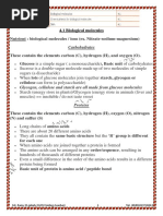 Biological Molecules - Food Test - DNA - Cambridge IGCSE Biology - 0610-0970 (Chapter4)