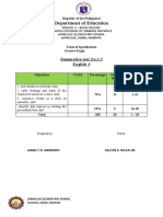 Department of Education: Summative Test No.# 2 English 4