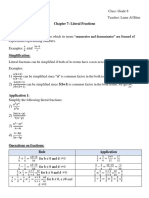 Chapter 7: Literal Fractions Definition:: A (b+5) A (B 2) b+5 B 2 5 ( +1) 10 ( +1) 2