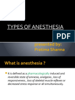 Types of Anesthesia: Presented by