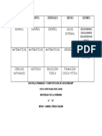 Horario de Clase 5 A