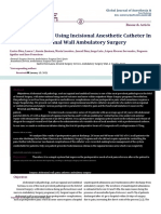 Initial Experience Using Incisional Anesthetic Catheter in Abdominal Wall Ambulatory Surgery