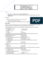 Health: Worksheet No.1