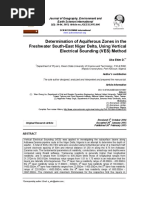 Determination of Aquiferous Zones in The Freshwater South-East Niger Delta, Using Vertical Electrical Sounding (VES) Method