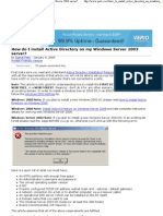 How Do I Install Active Directory On My Windows Server 2003 Server?