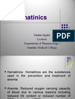 Hematinics: Madan Sigdel Lecturer Department of Pharmacology Gandaki Medical College