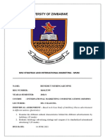 Benedict Muringakumwe International Marketing Communications - Individual Assignment - R101273W (Final)