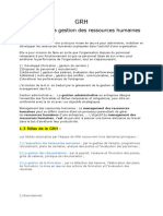 Chapitre 1: La Gestion Des Ressources Humaines en Entreprise