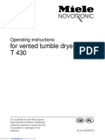 For Vented Tumble Dryer T 430: Operating Instructions