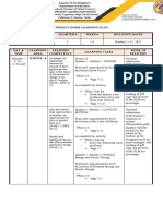 Weekly Home Learning Plan Grad E Section Quarter # Week # Inclusive Dates