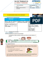 Ficha de Trabajo Ciencia y Tecnologia