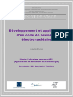 Rapport de Stage: Développement Et Application D'un Code de Scénario Électronucléaire