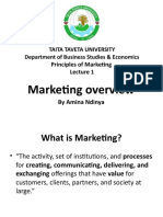 Marketing Overview: Taita Taveta University Department of Business Studies & Economics