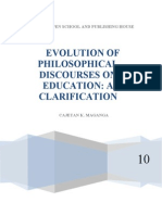 Evolution of Philosophical Discourses On Education (Aut