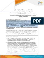 Guía de Actividades y Rúbrica de Evaluación - Unidad 3 - Paso 4 - Estudio Financiero