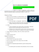 Contract of Carriage of Passengers