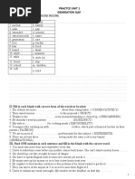 Practce Unit 1 Generation Gap: I. Matching - Compound Nouns