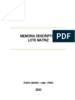 Memoria Descriptiva de Lote Matriz 28.12.20