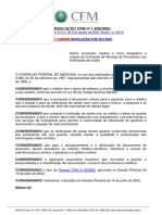 Resolução CFM #1.638.2002 - Comissão de Revisão de Prontuários