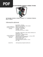 Ficha Tecnica Motobomba TDWP80C A Diesel Toyama