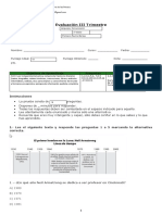 Prueba III Trimestre de Lenguaje 3 Básico 2021