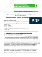 TEXTO Programa de Capacitación y Fortalecimiento para Organizaciones Sociales y Comunitarias