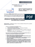 Proyecto de Reforma Constitucional Sobre La Vacancia Presidencial