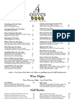 4 Olives Menu Page One