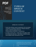 Types of Speech Context