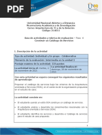 Guia de Actividades y Rúbrica de Evaluación - Unidad 3 - Paso 4 - Construir Un Catálogo de Servicios