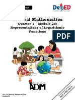 General Mathematics: Quarter 1 - Module 25: Representations of Logarithmic Functions